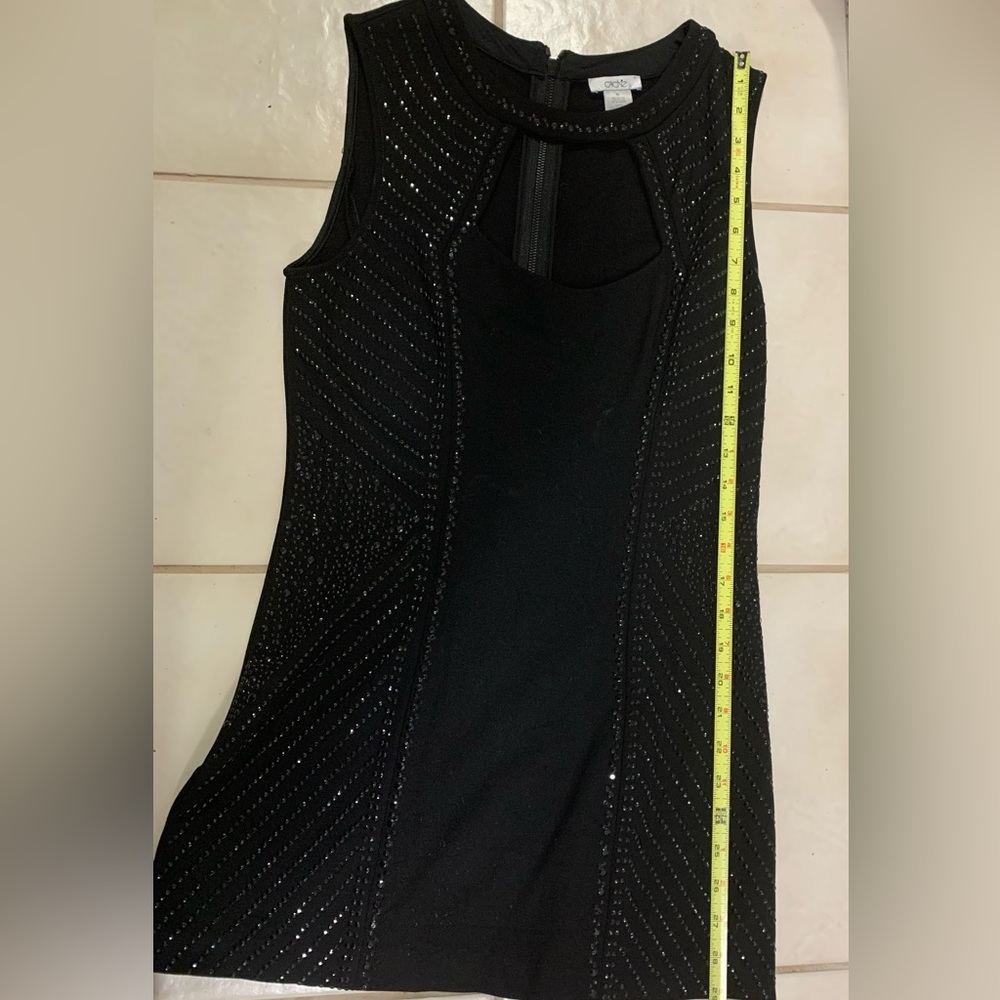 Cache black sexy mini dress, embellished, Size Medium